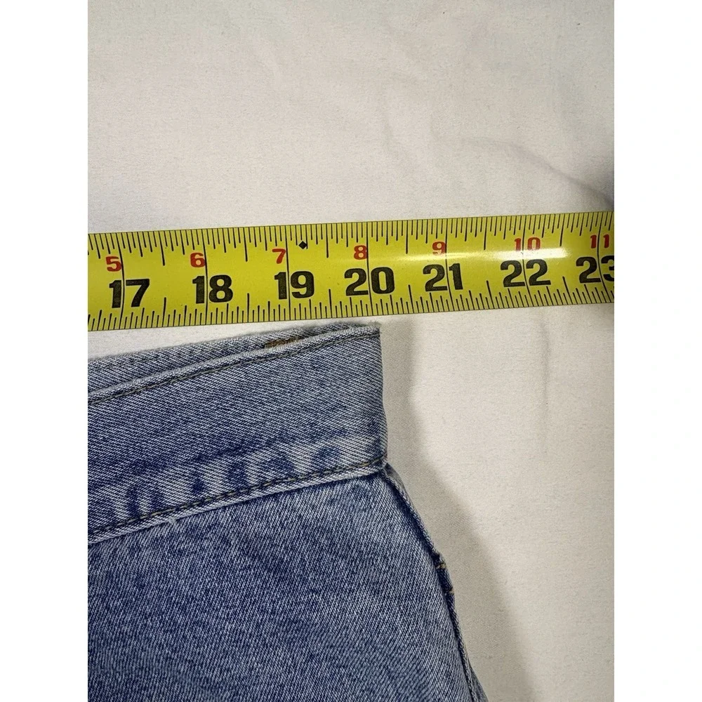 Vtg Tommy Hilfiger Baggy Blue Denim Jeans 40x32 Spell Out Logo Zipper Fly 90s